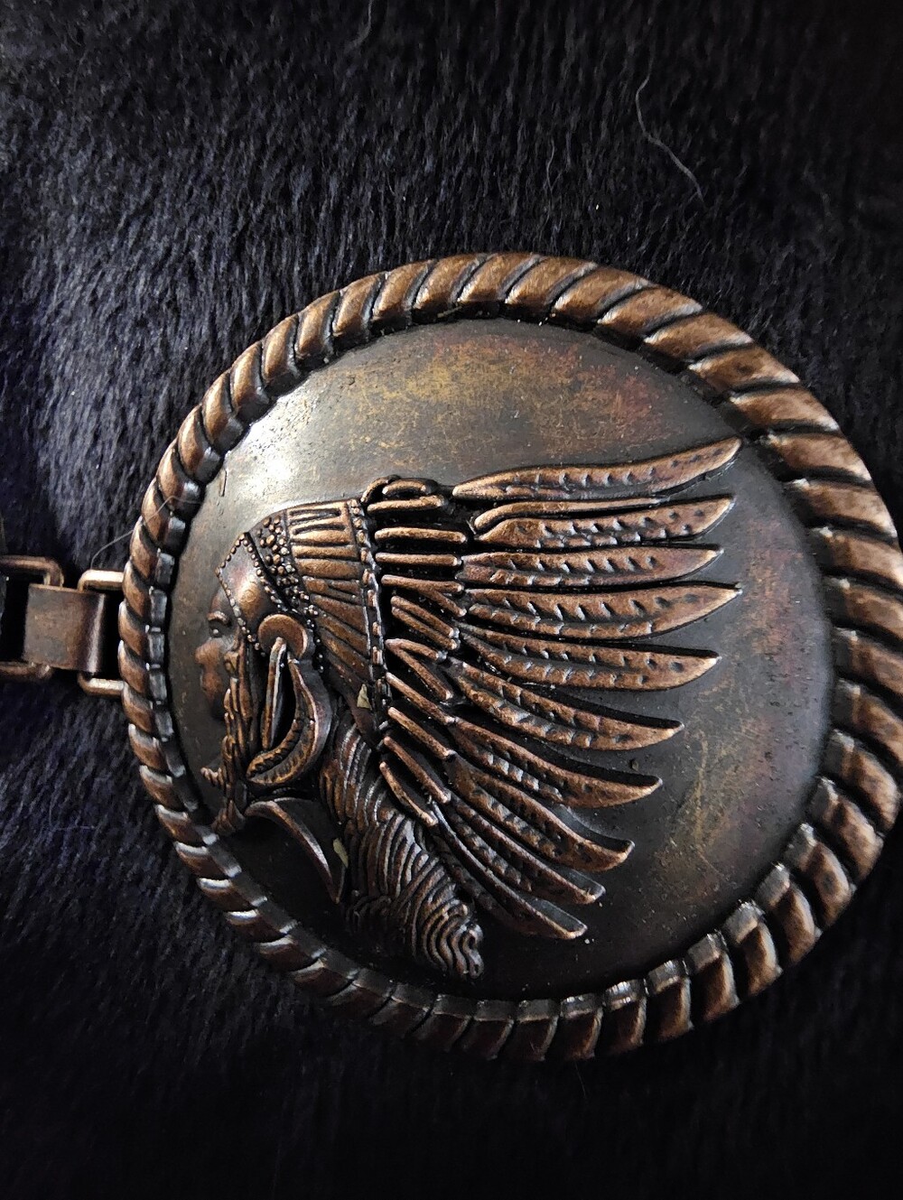 L&B Western Chief Medallion Necklace Hat Band Bronze Cowgirl - Picture 6 of 9